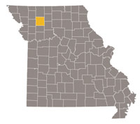 Map of Missouri highlighting Daviess County