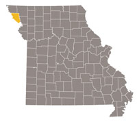 Missouri map with Holt County highlighted