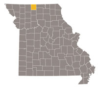 Map of Missouri highlighting Mercer County.