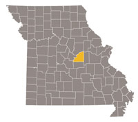 Map of Missouri highlighting Osage County