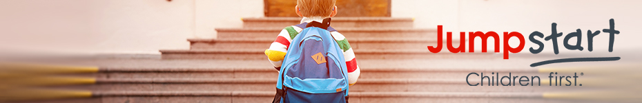 Jumpstart banner - child with backpack