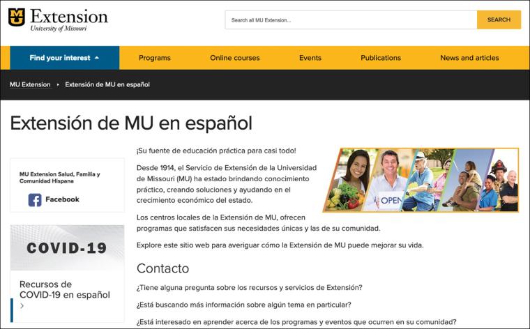 Extensión de MU en español screenshot.