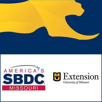 Stylized cheetah above the Missouri SBDC and University of Missouri Extension logos.
