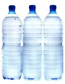 Three bottles of water.